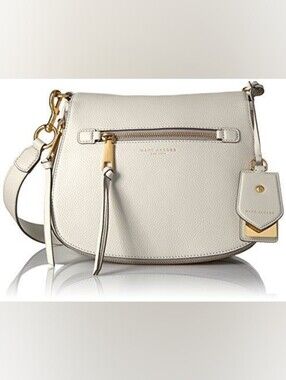 Marc Jacobs Large Recruit Nomad Saadle Bag/Crossbody (Dove, White, Cream/Gold)